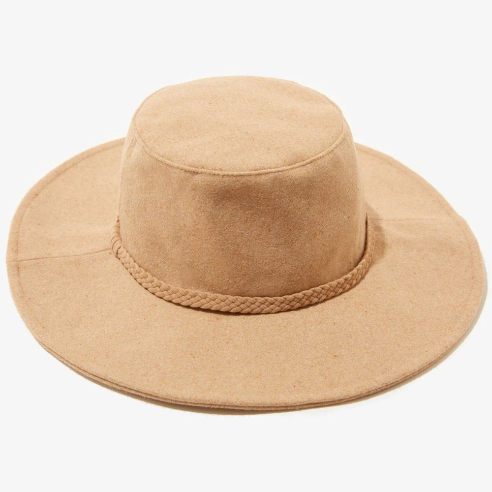 NWT ASN Hats Harper Adjustable Soft Felt Hat (M) Oatmeal Tan Camel Braid Lined - Picture 3 of 12